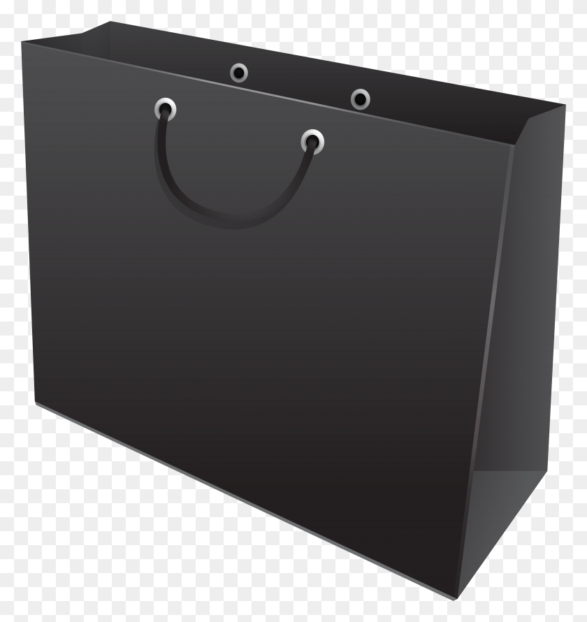 7398x7877 Black Gift Bag Clip Art, Shopping Bag, Bag, Box HD PNG Download