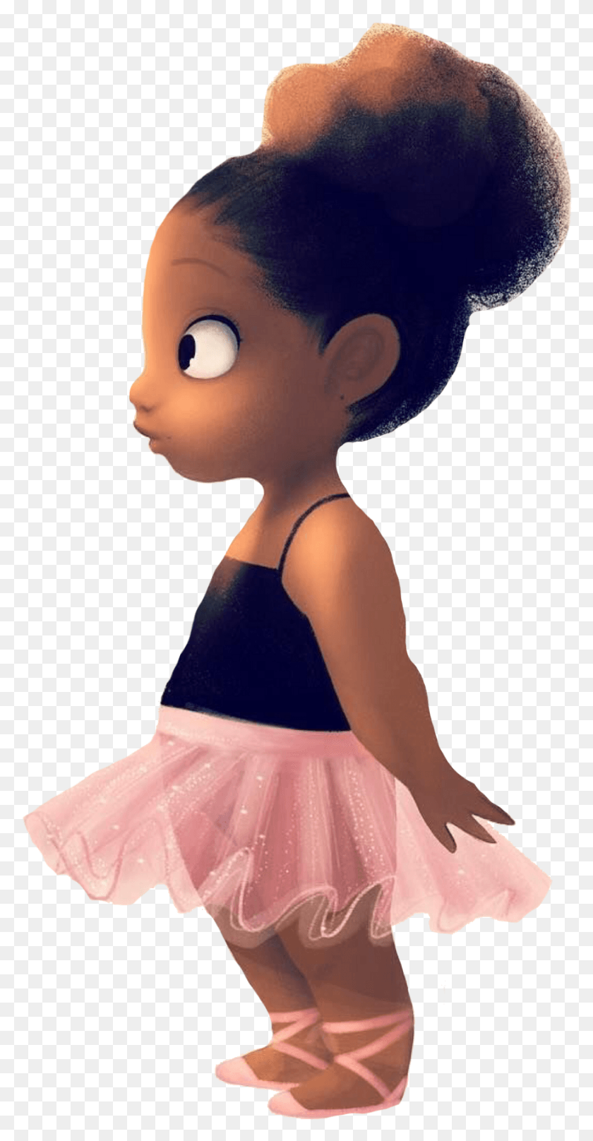 877x1750 Black Girl Ballerina Little Black Girl Cartoon, Clothing, Apparel, Doll HD PNG Download