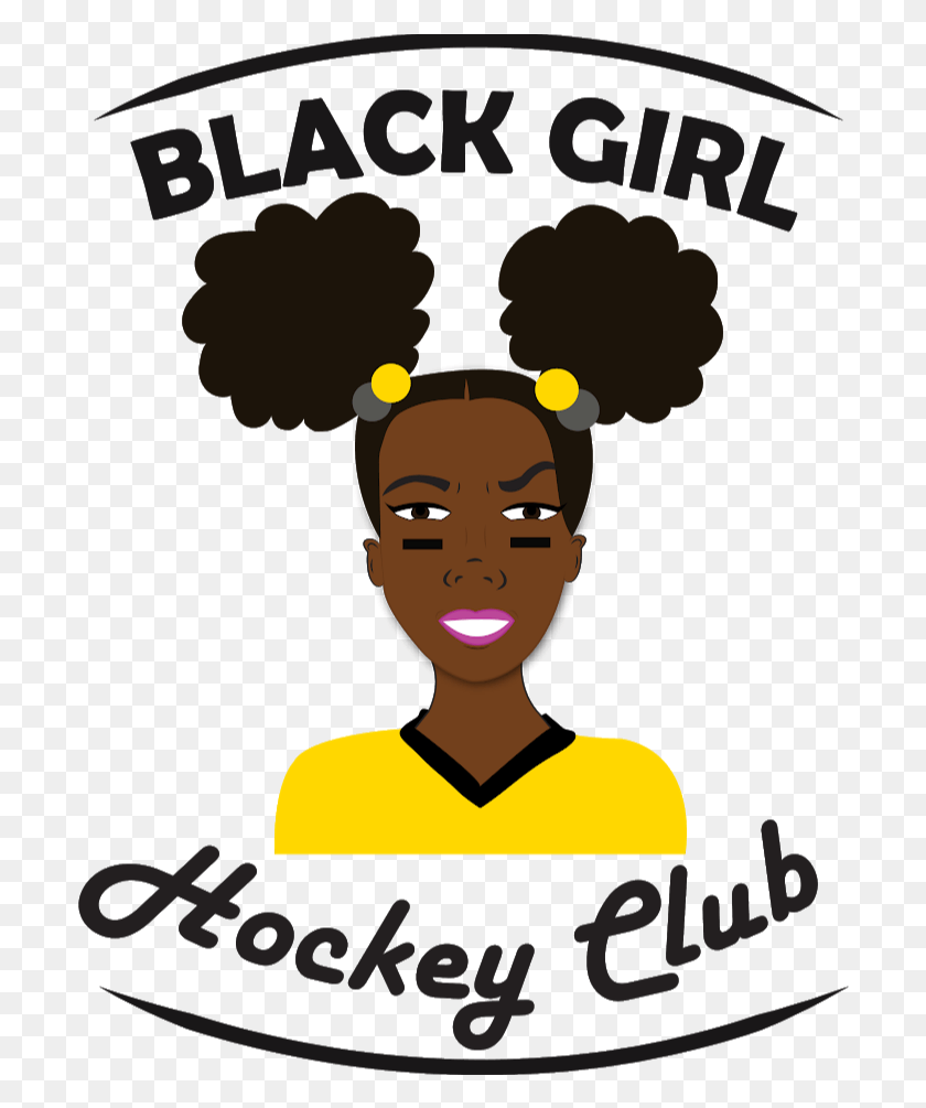 700x945 Black Girl Hockey Club Cartoon, Poster, Advertisement, Hair Descargar Hd Png