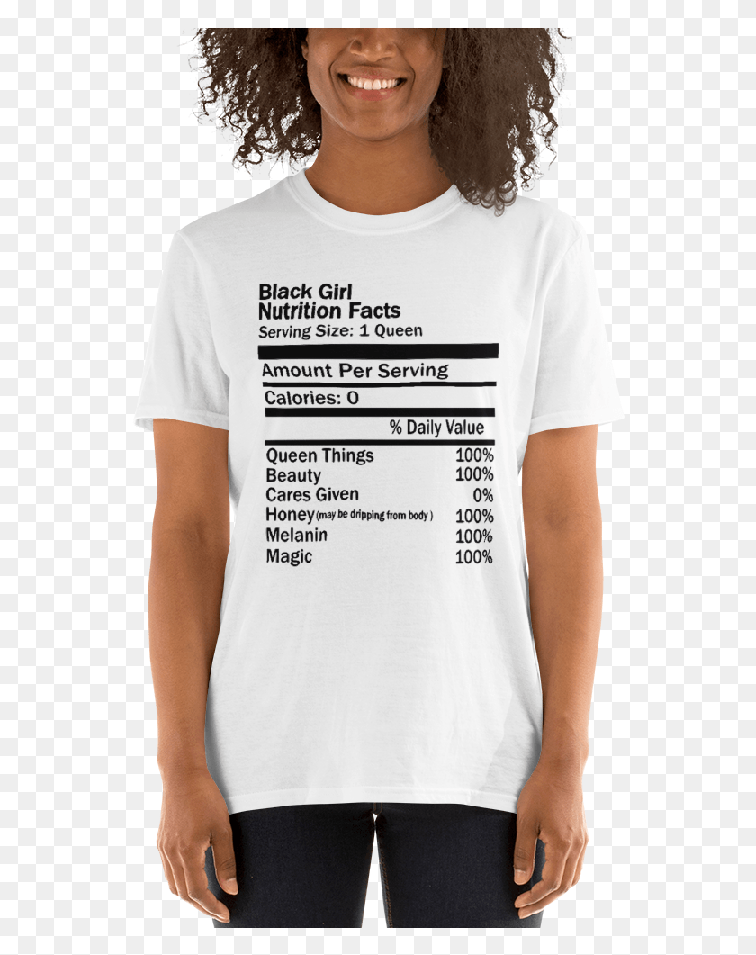 548x1001 Black Girl Nutrition Facts Short Sleeve Unisex T Shirt T Shirt, Clothing, Apparel, T-shirt HD PNG Download