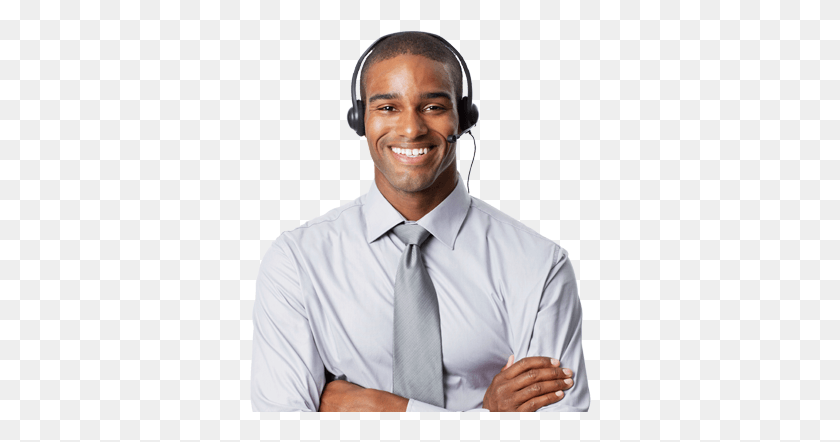 342x382 Black Guy With Head Set Customer Service Men, Clothing, Apparel, Tie HD PNG Download