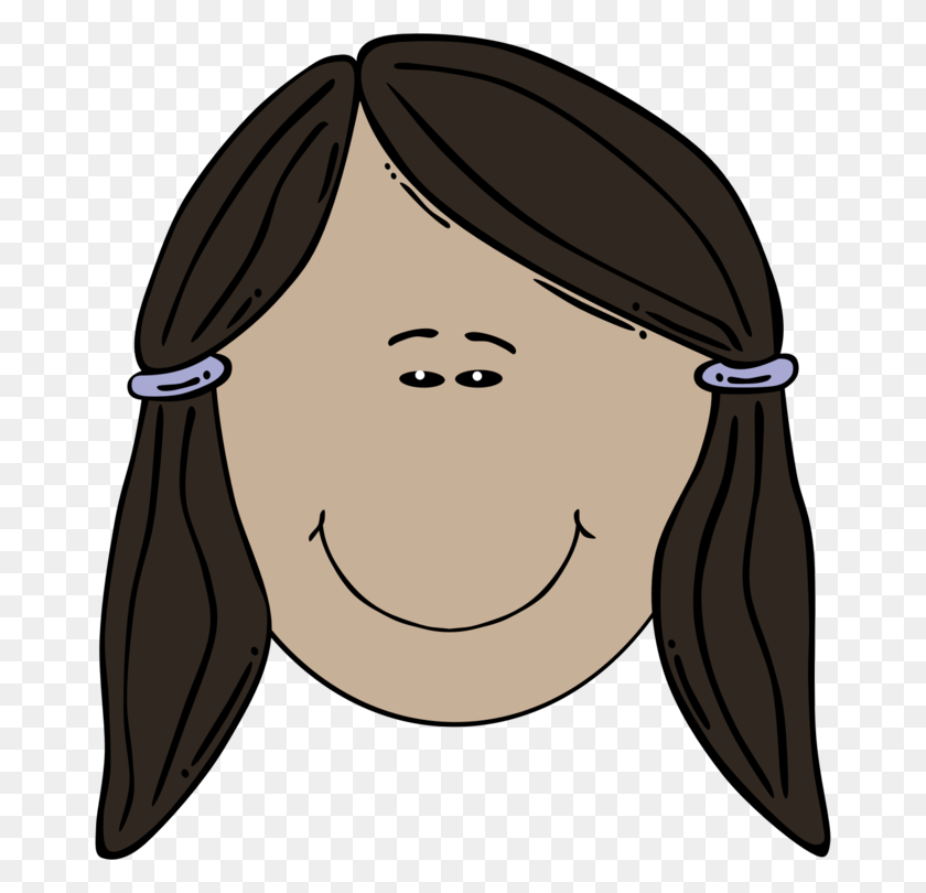 668x750 Black Hair Cartoon Brown Hair Hairstyle Free Commercial Cartoon Black Haired Girl, Clothing, Apparel HD PNG Download