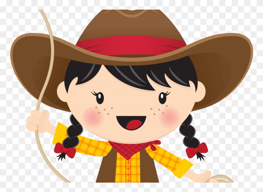 1207x856 Black Hair With Lasso Vaqueros Black Hair Cowboy And Cowgirl Clipart, Clothing, Apparel, Cowboy Hat HD PNG Download