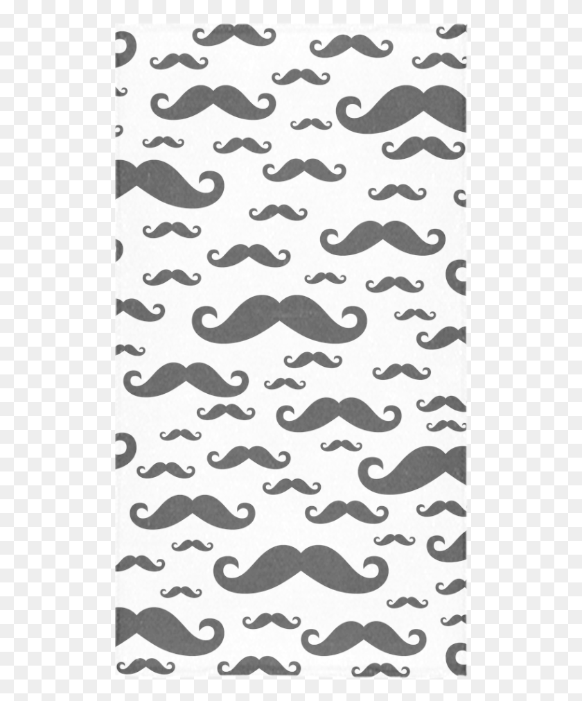 510x951 Black Handlebar Mustache Moustache Pattern Bath Towel Mustache, Label, Text, Rug HD PNG Download