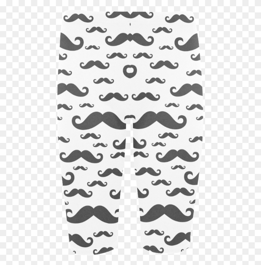 473x793 Black Handlebar Mustache Moustache Pattern Hestia Sock, Text, Label HD PNG Download