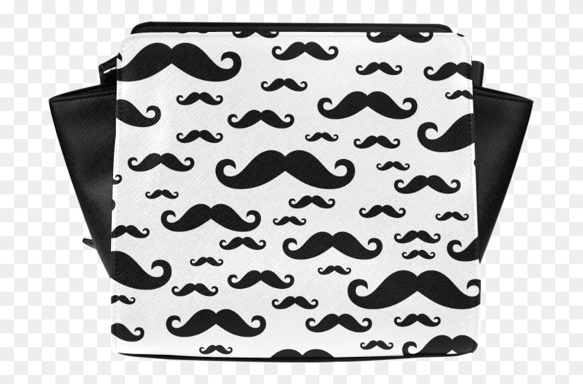 701x493 Black Handlebar Mustache Moustache Pattern Satchel Illustration, Label, Text, Rug HD PNG Download