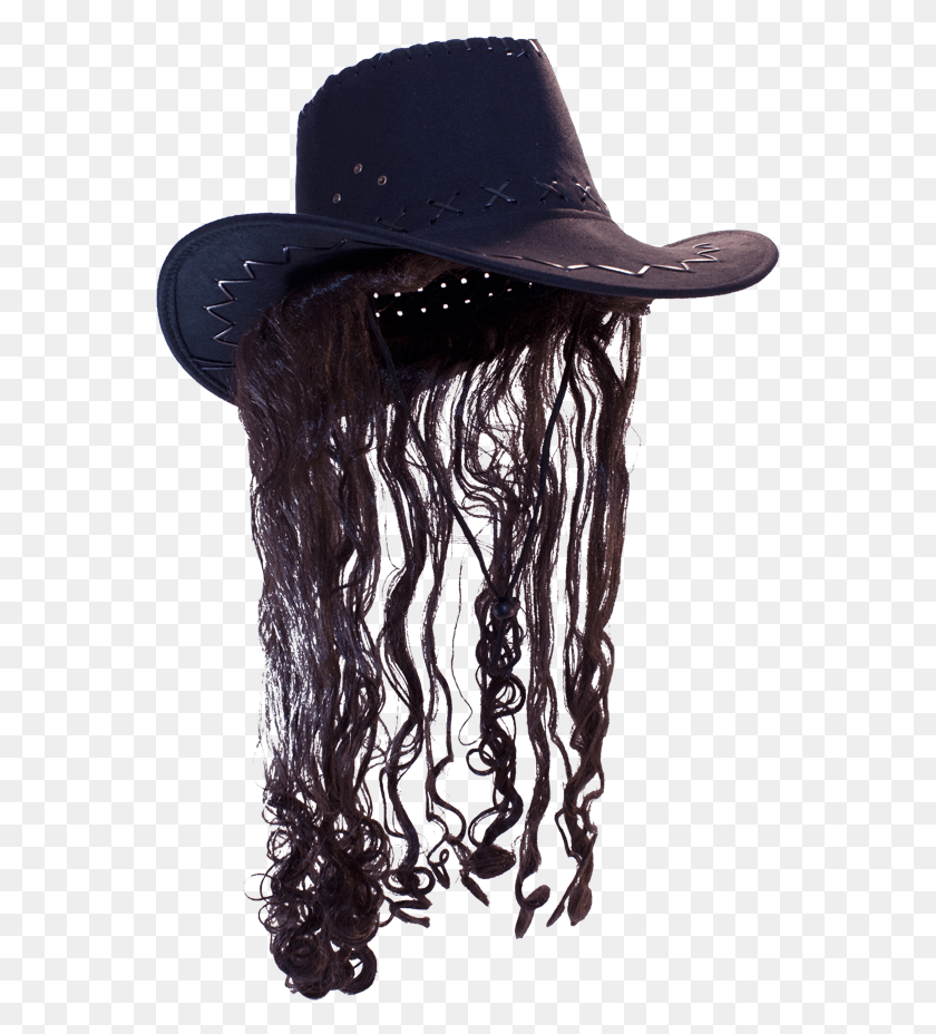 561x868 Black Hat Blac Cowboy Hat Wig, Clothing, Apparel, Person HD PNG Download