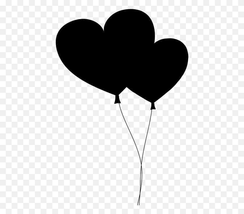 459x678 Black Heart Balloon With String Heart, Gray, World Of Warcraft HD PNG Download