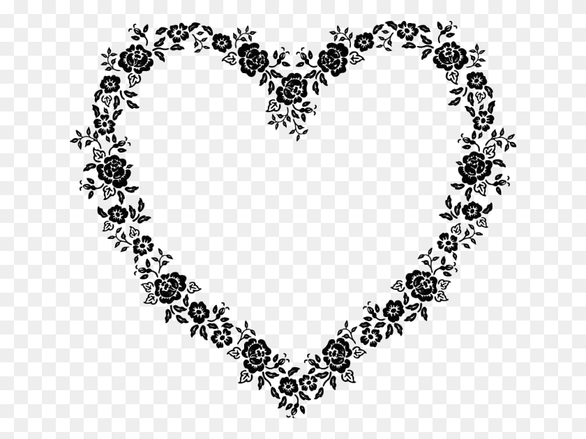 640x570 Black Heart Cliparts New Year Cards 2019 Beautiful, Bracelet, Jewelry, Accessories HD PNG Download
