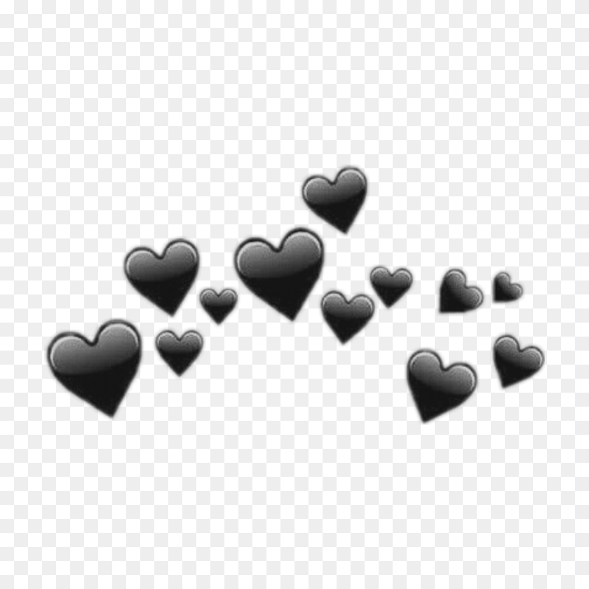 2896x2896 Black Heart Emoji Crown Emojicrown Black Heart Crown, Symbol PNG