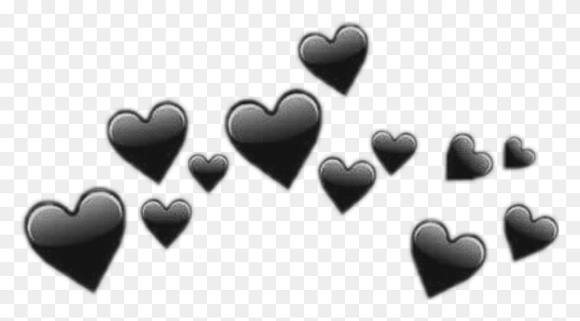 2463x1281 Descargar Png Corazón Negro, Emoji, Corazón Negro Transparente, Cojín, Plectro Hd Png