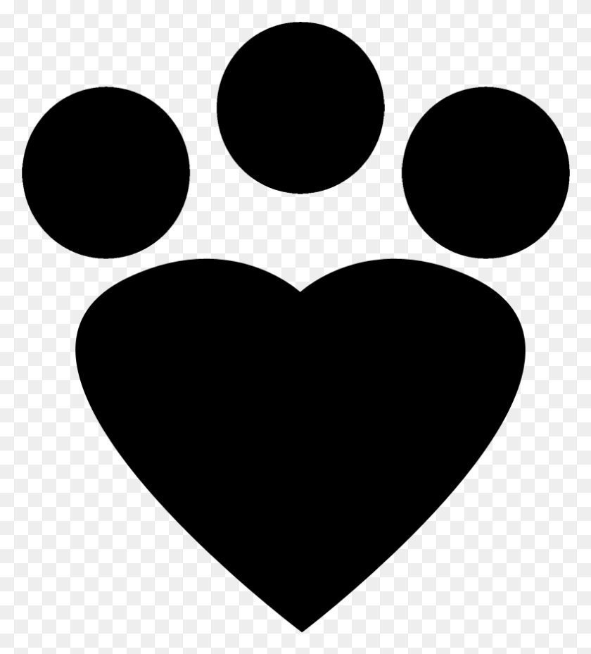 789x880 Black Heart Paw Print, Gray, World Of Warcraft HD PNG Download