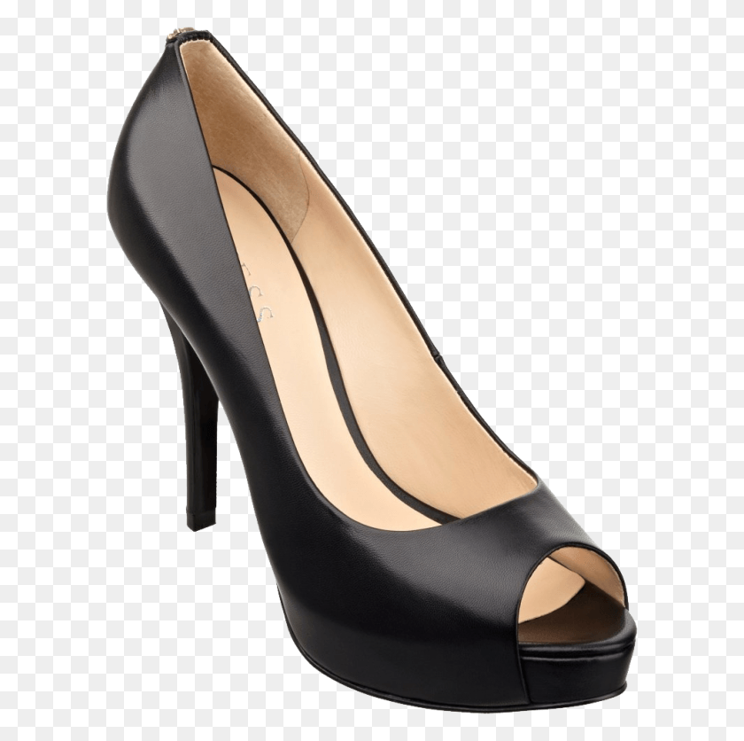 600x776 Black Heel Shoe Free Woman Black Shoes, Clothing, Apparel, Footwear HD PNG Download