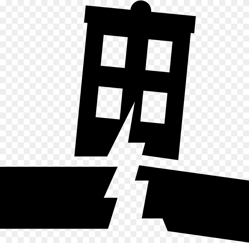 Black House Icon Earthquake Symbol, Gray Clipart PNG