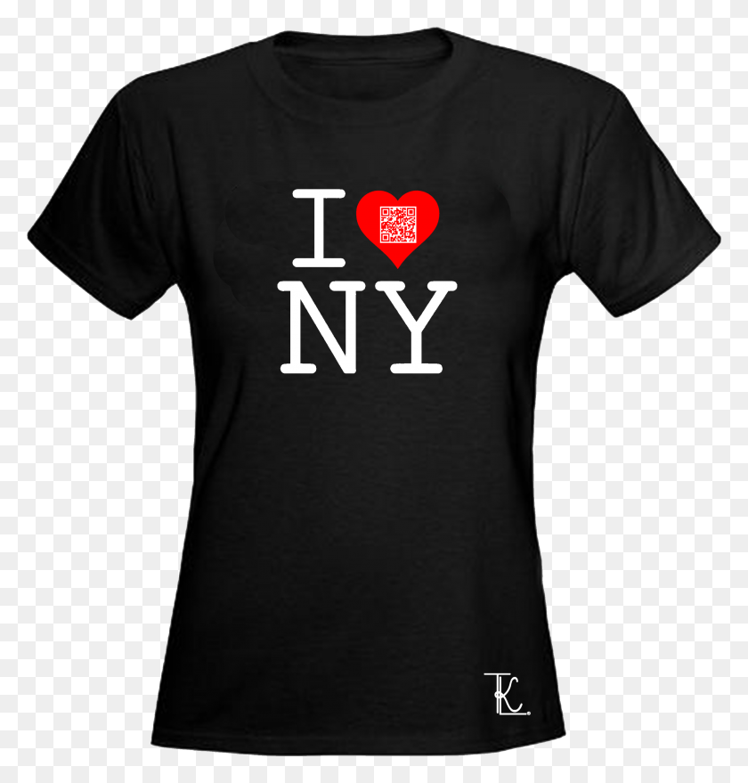 2693x2830 Black I Love New York Qr Code T Shirt Also Batman Beyond Funko Tees, Clothing, Apparel, T-shirt HD PNG Download