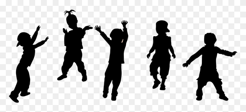 961x400 Black Kids Children Silhouette, Nature, Outdoors, Astronomy HD PNG Download