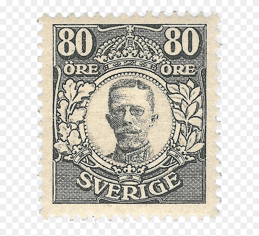 607x703 Black King Gustav V Stamp Swedish Stamps, Postage Stamp, Rug, Poster HD PNG Download