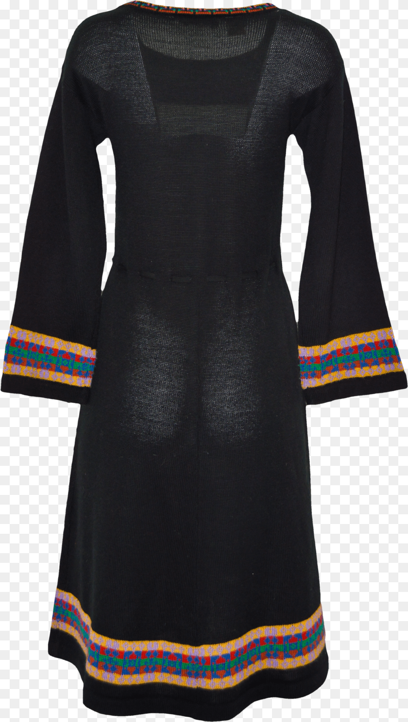 2303x4080 Black Knit Dress With Colorful Tassels By Milanse Dress Day Dress PNG