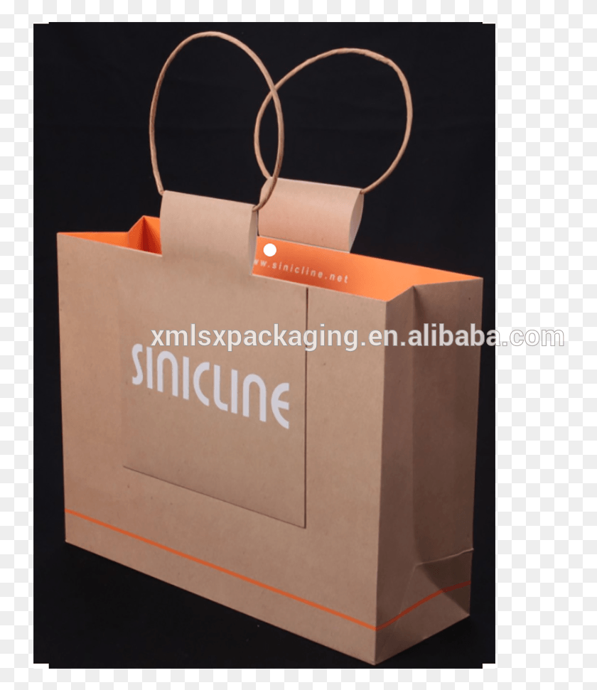 748x911 Black Kraft Paper Loot Gift Bag With Handles And Logo Box, Shopping Bag, Bag, Carton HD PNG Download