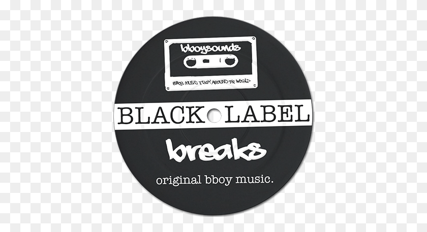 399x397 Descargar Png Etiqueta Negra Breaks By Bboysounds Etiqueta Engomada En Blanco Y Negro, Texto, Símbolo, Word Hd Png