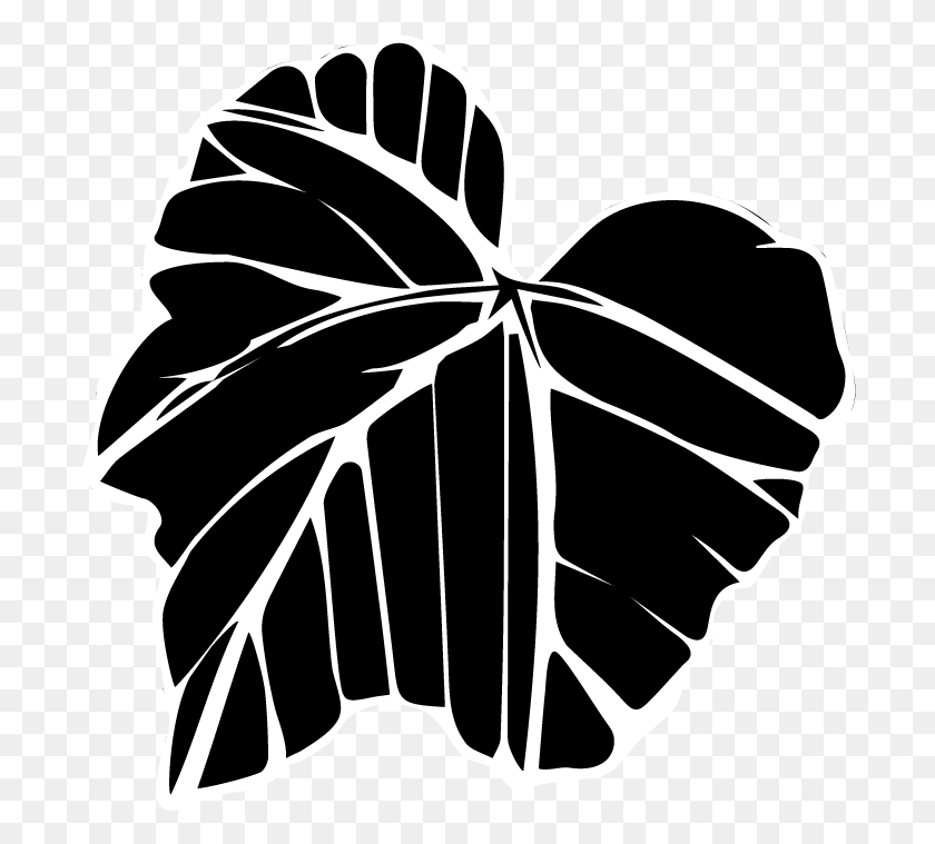699x699 Иллюстрация Черного Листа, Трафарет, Растение, Граната Hd Png Скачать