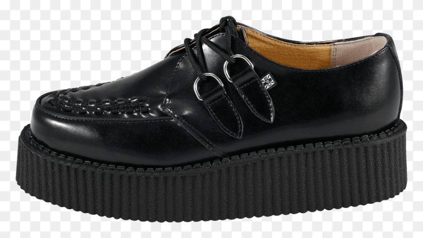 1065x564 Black Leather Mondo Creeper Sneakers, Shoe, Footwear, Clothing HD PNG Download