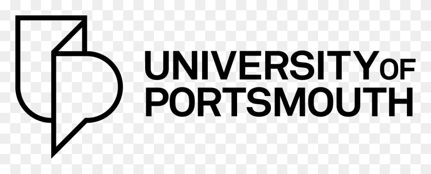 1419x508 Descargar Png Logotipo Lineal De Línea Negra Logotipo De La Universidad De Portsmouth Pequeño, Texto, Palabra, Símbolo Hd Png