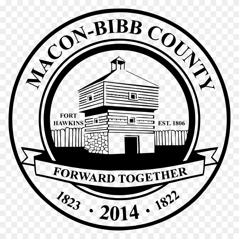 7093x7099 Black Macon Bibb County Seal, Pillow, Cushion, Stencil HD PNG Download