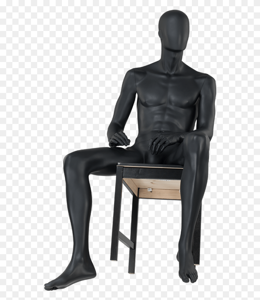 558x908 Black Matt Sitting, Chair, Furniture, Person HD PNG Download