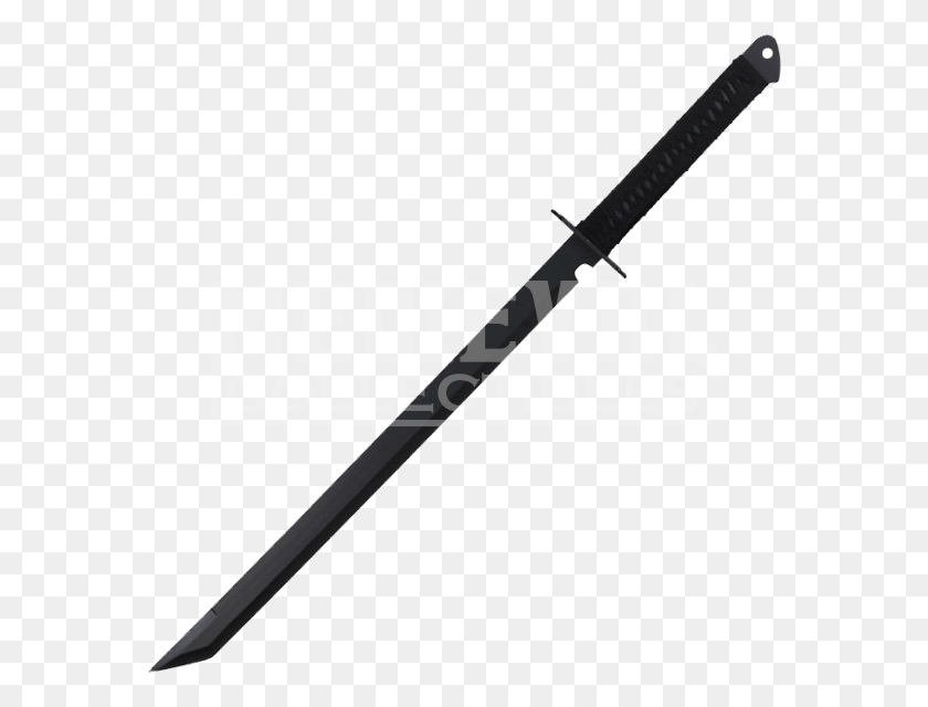 576x580 Black Ninja Sword With Cross Guard Baseball Bat Easton, Stick, Baton, Wand HD PNG Download