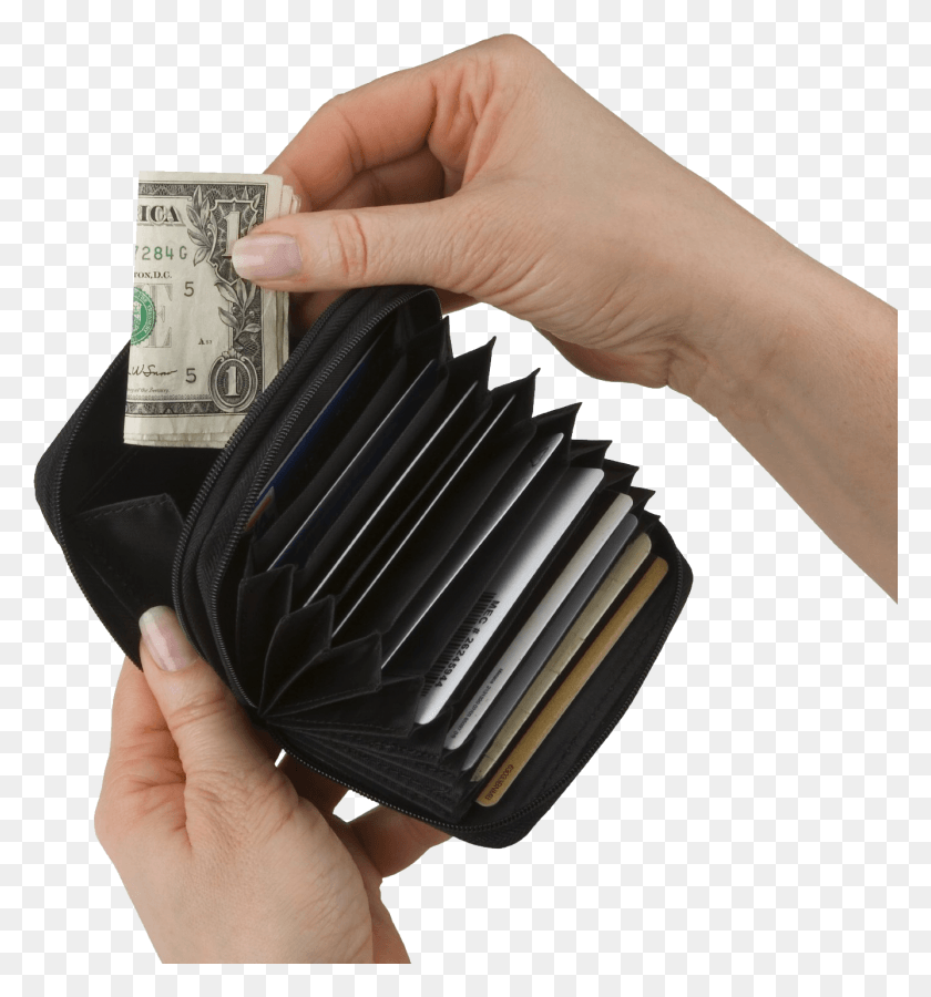 1335x1438 Black Open Wallet Palm Wallet, Accessories, Accessory, Person HD PNG Download