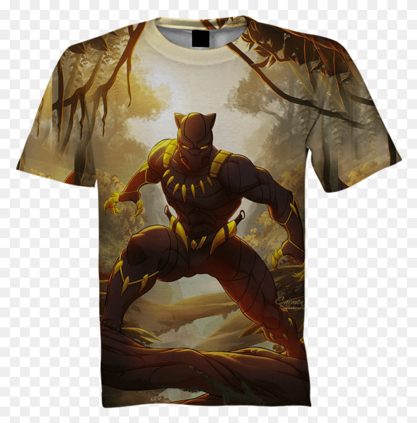 1197x1217 Black Panther 3d T Shirt Black Panther Fan Art, Clothing, Apparel, Person HD PNG Download