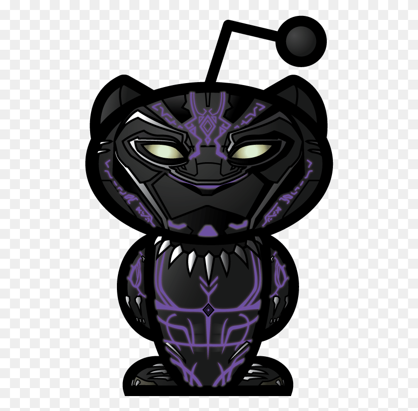 500x766 Black Panther Snoos For The New Movie Now With Glowing Reddit Rainbow Six Snoo, Alien, Helmet, Clothing HD PNG Download