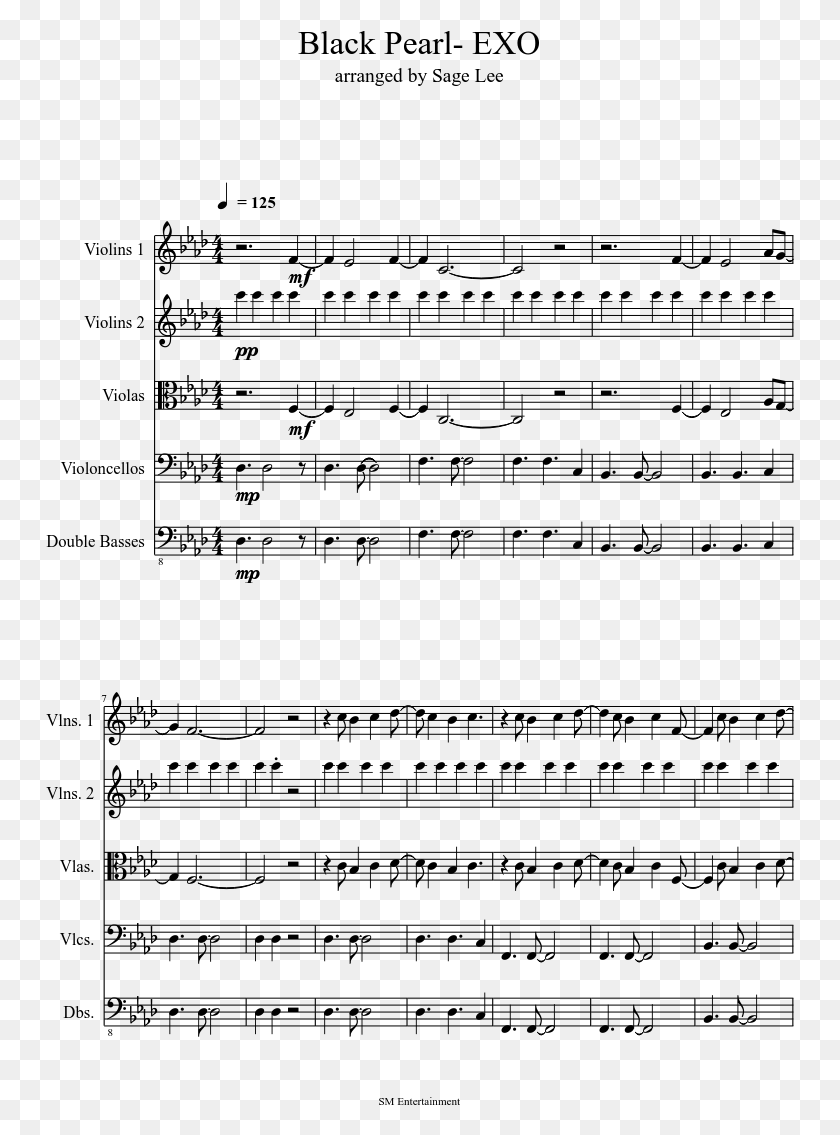 749x1075 Black Pearl Exo Sheet Music 1 Of 12 Pages Mussorgsky Pictures At An Exhibition Trumpet, Gray, World Of Warcraft HD PNG Download