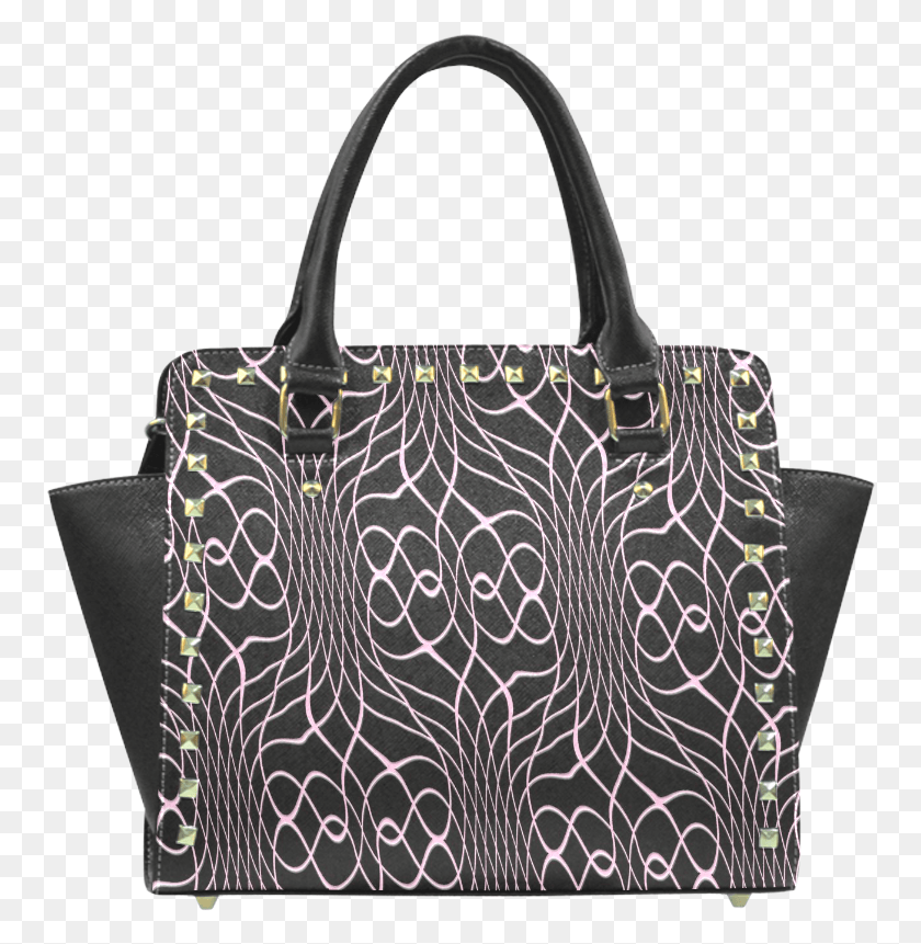 756x801 Black Pink Pineapple Twist Rivet Shoulder Handbag Handbag, Bag, Accessories, Accessory Descargar Hd Png