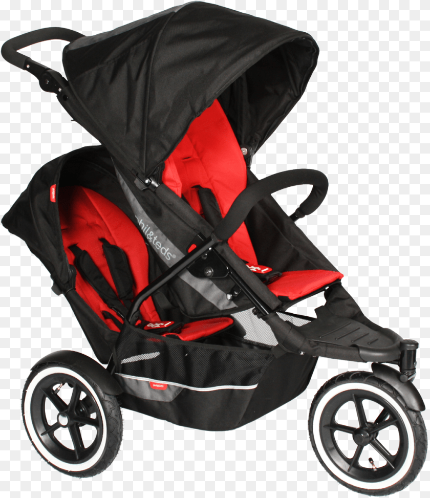 Black Pram Baby Phil And Teds Explorer Double Buggy, Stroller, Machine, Wheel PNG