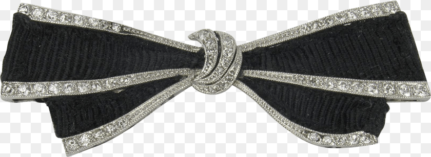 1615x590 Black Ribbon Bow Platinum And Diamond Art Deco Ribbon Formal Wear, Accessories, Formal Wear, Tie, Blade PNG