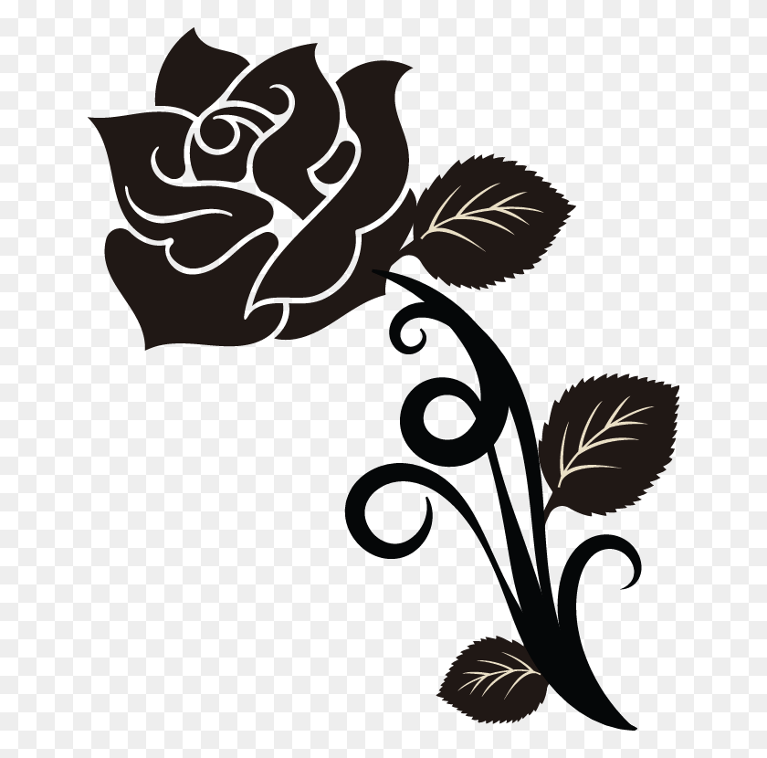 648x770 Black Rose Flower Rose Flower Logo Vector, Graphics, Floral Design HD PNG Download