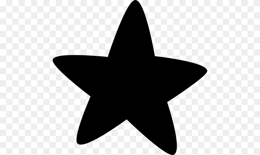 500x502 Black Star Clipart Black Rounded Star, Star Symbol, Symbol, Animal, Fish Transparent PNG