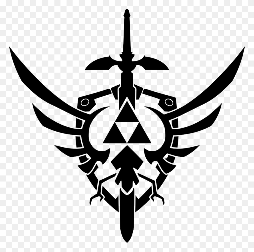 898x890 Черный Символ Triforce Тату Мастер Меч Zelda Triforce, На Открытом Воздухе, Природа, Паук Hd Png Скачать