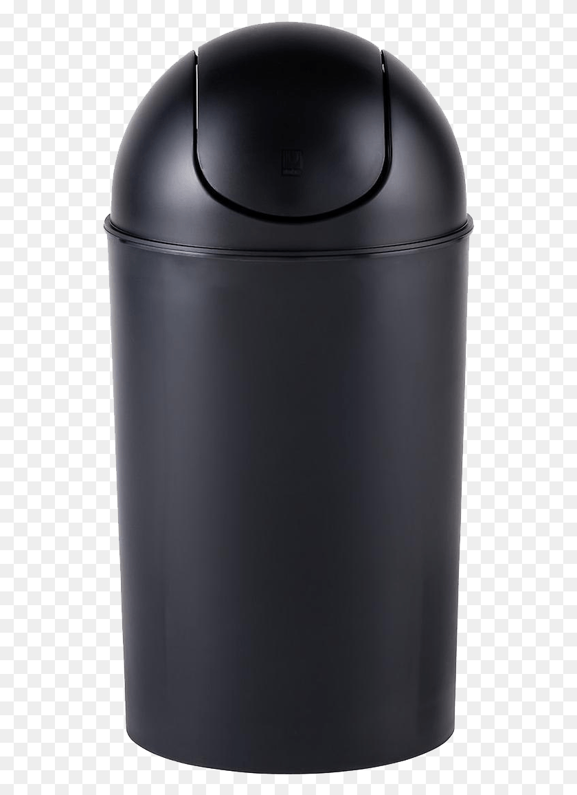 542x1096 Black Trash Can With Lid, Can, Tin, Shaker HD PNG Download