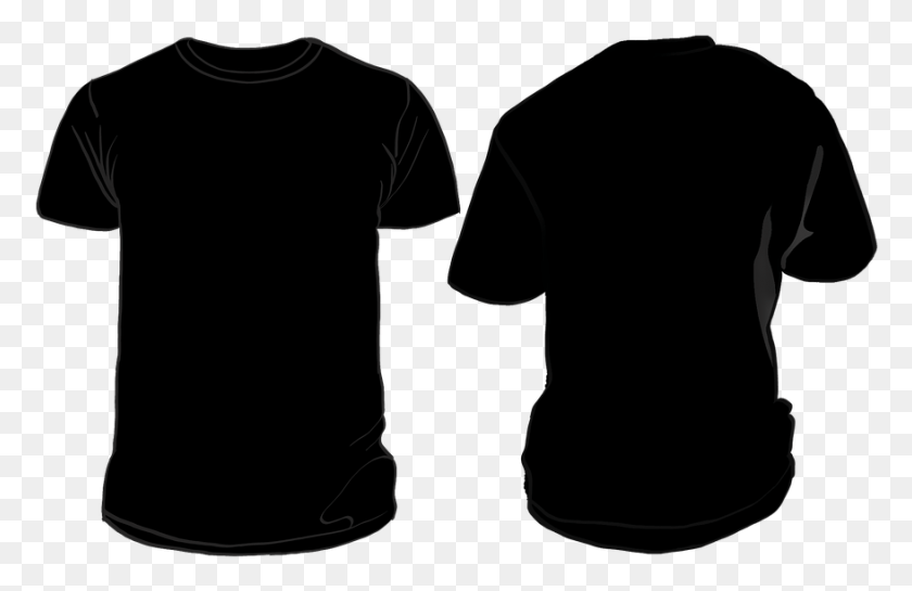 877x546 Black Tshirt Black Shirt, Clothing, Apparel, Sleeve HD PNG Download
