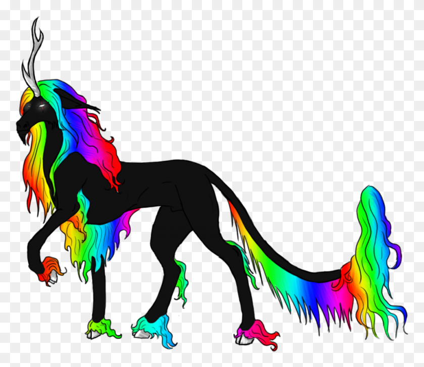 960x823 Black Unicorn Rainbow Clipart Unicorn Pictures Really Pretty, Dragon, Horse, Mammal HD PNG Download