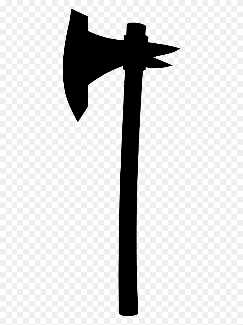 406x1064 Black Vector Transparent Images Pluspng Pin Viking Axe Silhouette, Cross, Symbol, Tool HD PNG Download