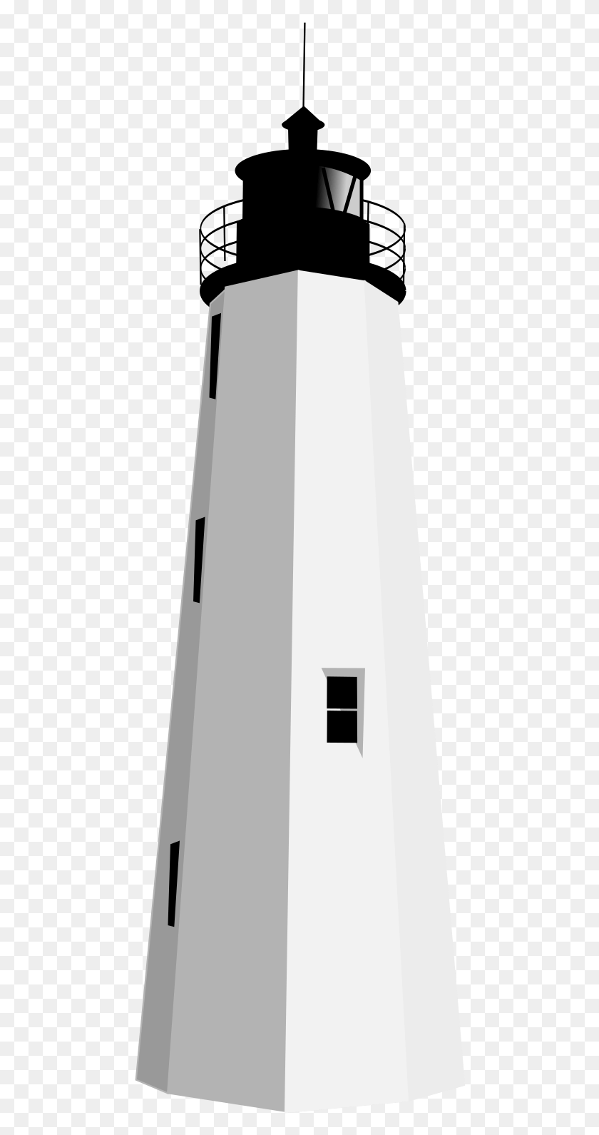 466x1531 Black White Lighthouse Clipart Lighthouse, Cutlery, Fork, Tie HD PNG Download