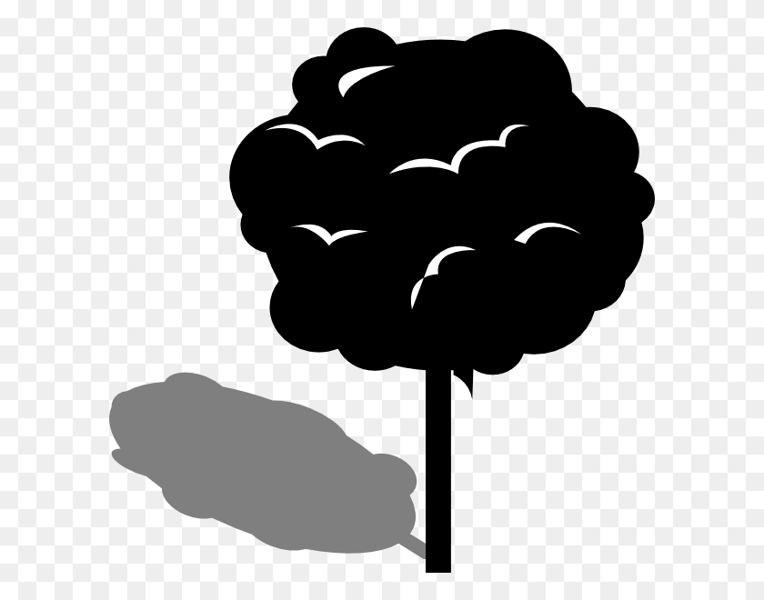 600x600 Black White Shade Tree Clipart Shadow Clip Art, Plant, Stencil HD PNG Download
