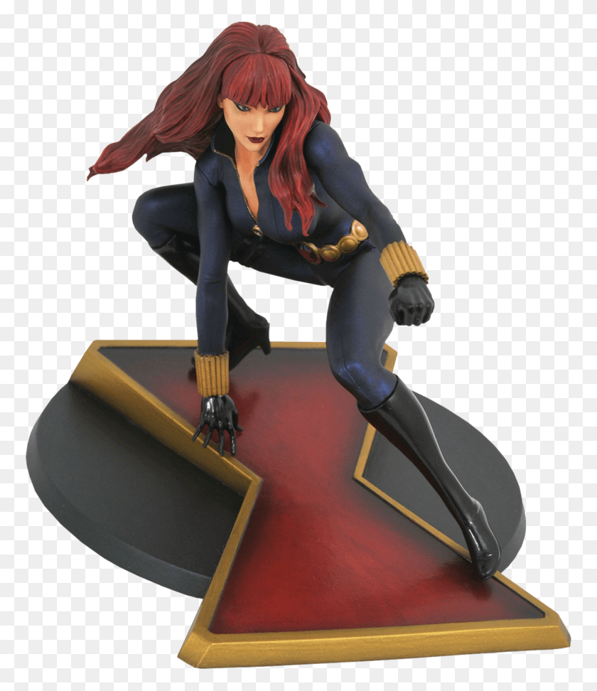 768x912 Black Widow Pvc Diorama Marvel Gallery Black Widow Statue, Person, Human, Toy HD PNG Download