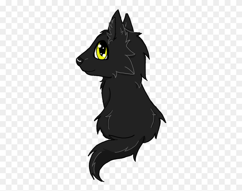 316x602 Black Wolf Pup By Wolfy Kokoro Wolf Pup Wolf Silhouette, Black Cat, Cat, Pet HD PNG Download