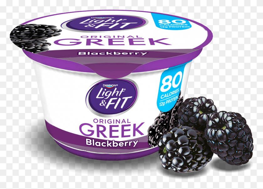 974x678 Blackberry Greek Yogurt Dannon Light Amp Fit Greek Yogurt Blueberry, Dessert, Food, Tape HD PNG Download