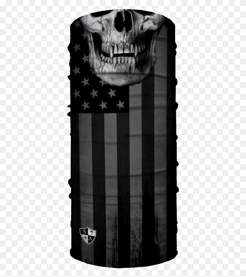 383x884 Blackout American Flag Skull Flag Of The United States, Symbol HD PNG Download